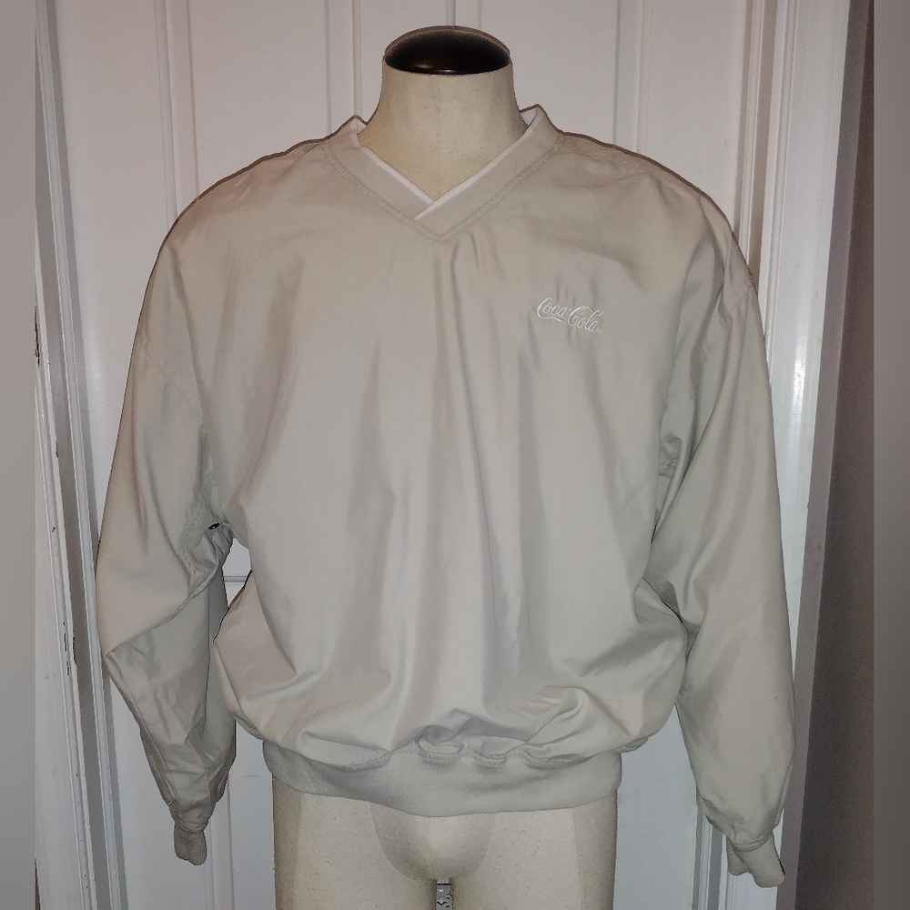Vintage River's End MENS Coca Cola Pullover Jacket Beige Sz XL